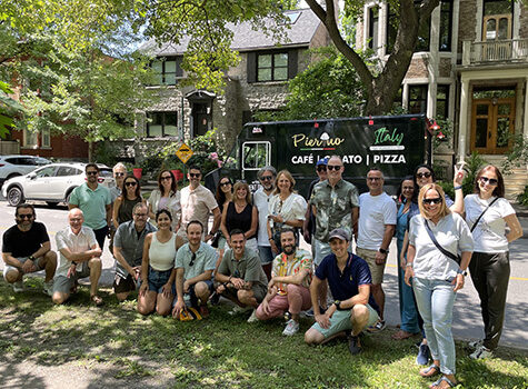 The team posed together outdoors for a piknik